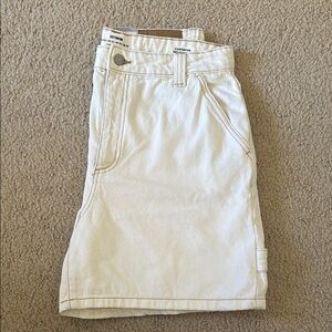 Brand New Women’s Cotton On White Carpenter Shorts Relaxed Fit